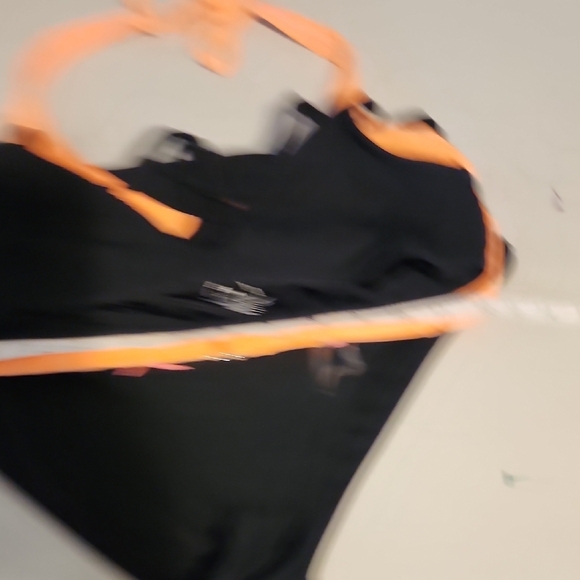 Black and Orange Bikini BUNDLE With Floral Embroidery On Bottoms In Med - Picture 3 of 7